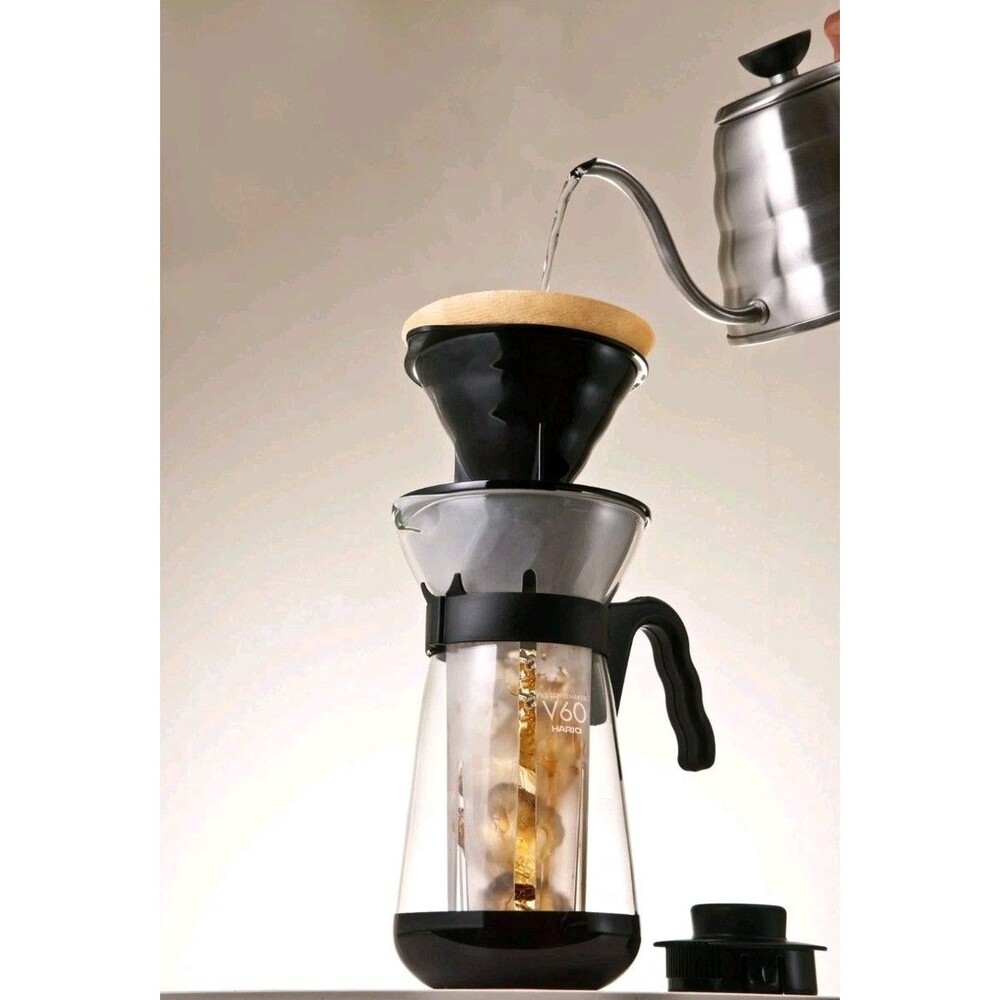 Hario V60"Fretta" Hot and Iced Coffee Maker, 700ml, Black